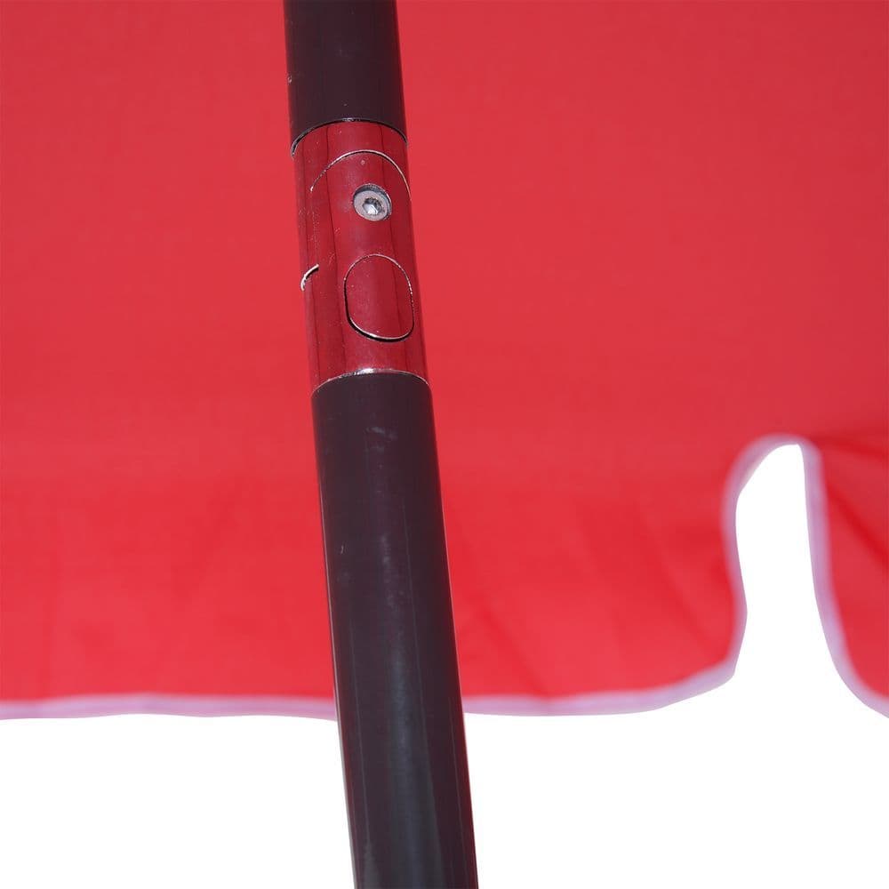 image-Red Rectangular Garden Parasol Aluminium Sun Umbrella Patio Garden Tilt 2x1.25M