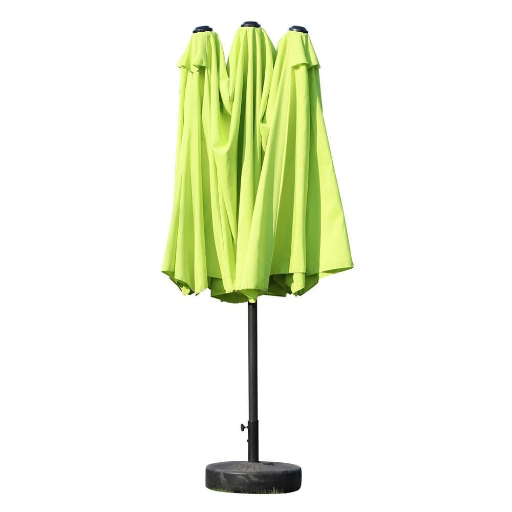 image-Sun Umbrella Canopy Double-sided Crank Sun Shade Shelter 4.6M Grass Green