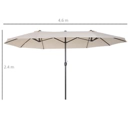 image-4.6m Double-Sided Patio Parasol Sun Umbrella-Cream White