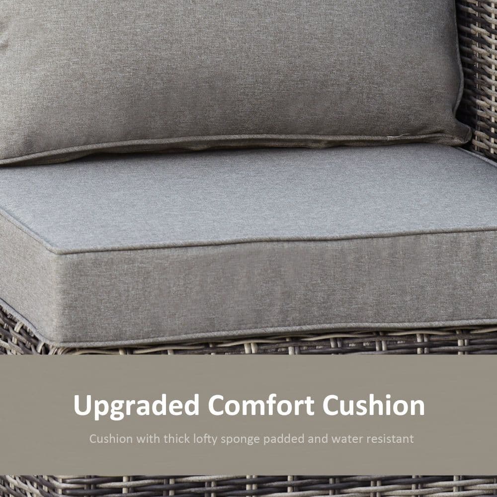 image-5 Pcs PE Rattan Armchair Outdoor Garden Seating Comfort Balcony Home -Mixed Grey