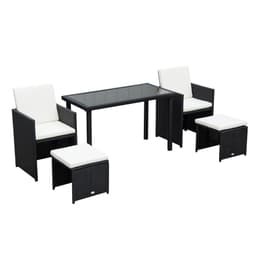 image-5 P? Rattan Set-Black/Creamy White