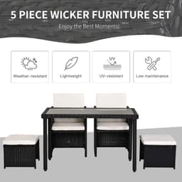 image-5 P? Rattan Set-Black/Creamy White