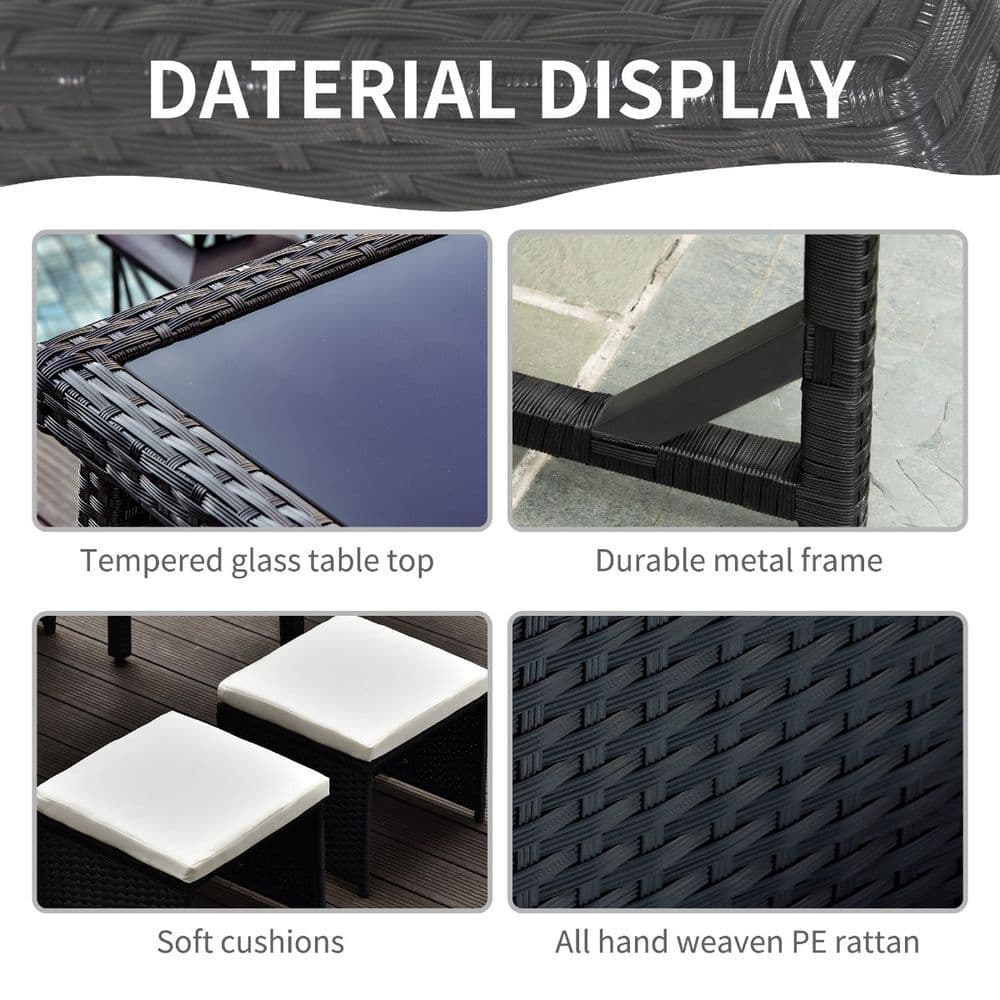 image-5 P? Rattan Set-Black/Creamy White