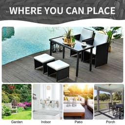 image-5 P? Rattan Set-Black/Creamy White