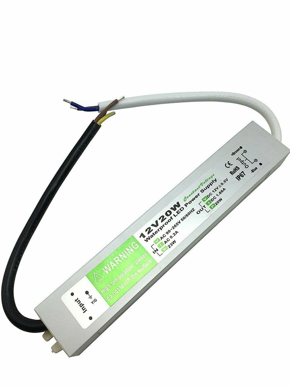 image-IP67 Waterproof LED Driver Power Supply Transformer AC90V-240V / DC12V Power Converter