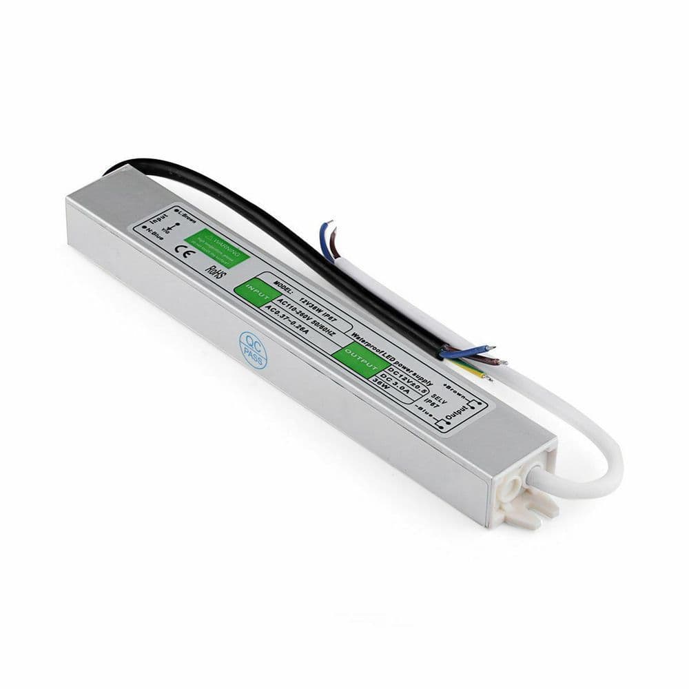 image-IP67 Waterproof LED Driver Power Supply Transformer AC90V-240V / DC12V Power Converter