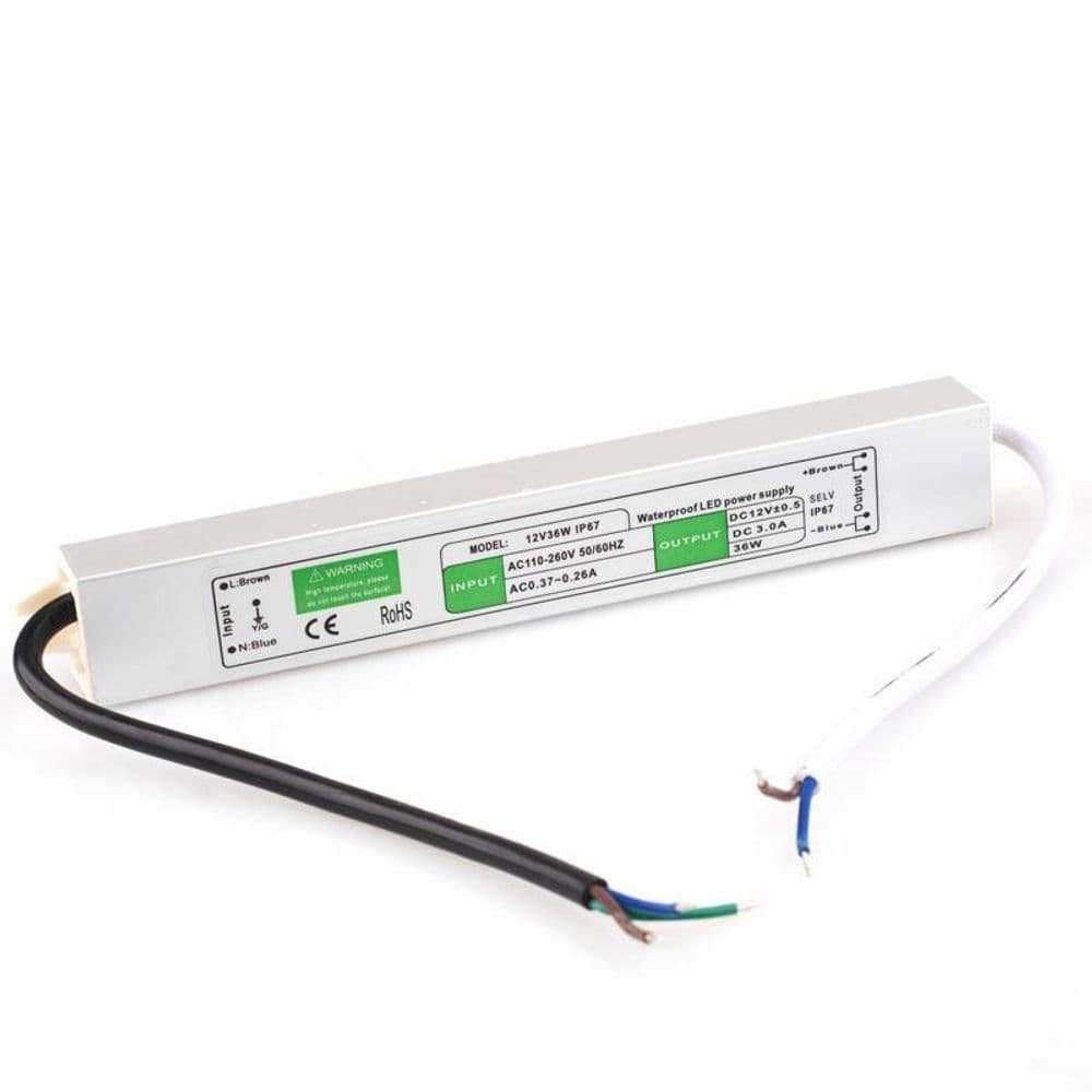 image-IP67 Waterproof LED Driver Power Supply Transformer AC90V-240V / DC12V Power Converter