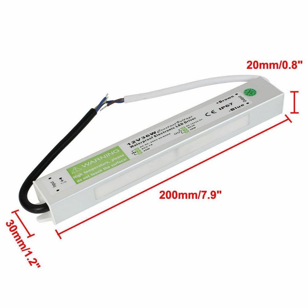 image-IP67 Waterproof LED Driver Power Supply Transformer AC90V-240V / DC12V Power Converter