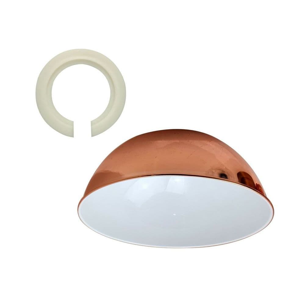 image-Retro Dome Easy Fit Light Shades Modern Ceiling Pendant Lampshades Metal colors