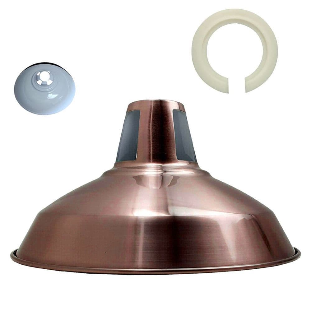 image-Retro Barn Light Shades Modern Ceiling Pendant Lampshades Metal Various Colors