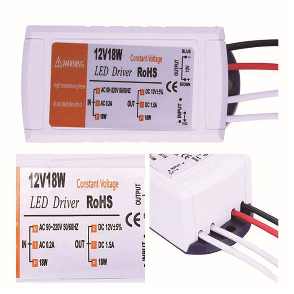 image-LED 18W100W Power Adapter Driver DC12V LED Transformer for LED Strips MR16 CCTV