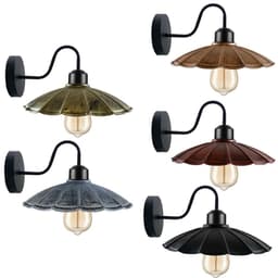 image-Vintage Industrial Antique Brass Wall Sconces Metal Shade Indoor Light Fitting