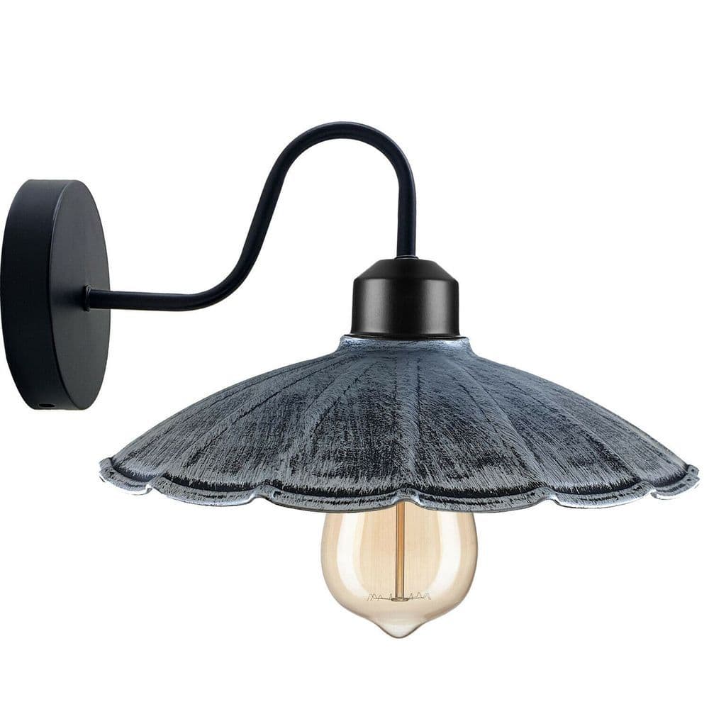 image-Vintage Industrial Antique Brass Wall Sconces Metal Shade Indoor Light Fitting