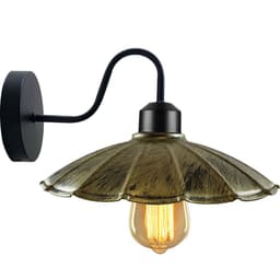 image-Vintage Industrial Antique Brass Wall Sconces Metal Shade Indoor Light Fitting