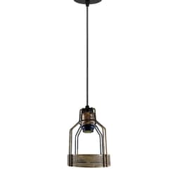 image-Retro Industrial Brushed Copper Ceiling Pendant Indoor Lighting Metal Bird Cage Shade Hanging Lamp