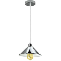 image-Modern Industrial Loft Chrome Ceiling Pendant Light Metal Cone Shape Shade Indoor Hanging Light