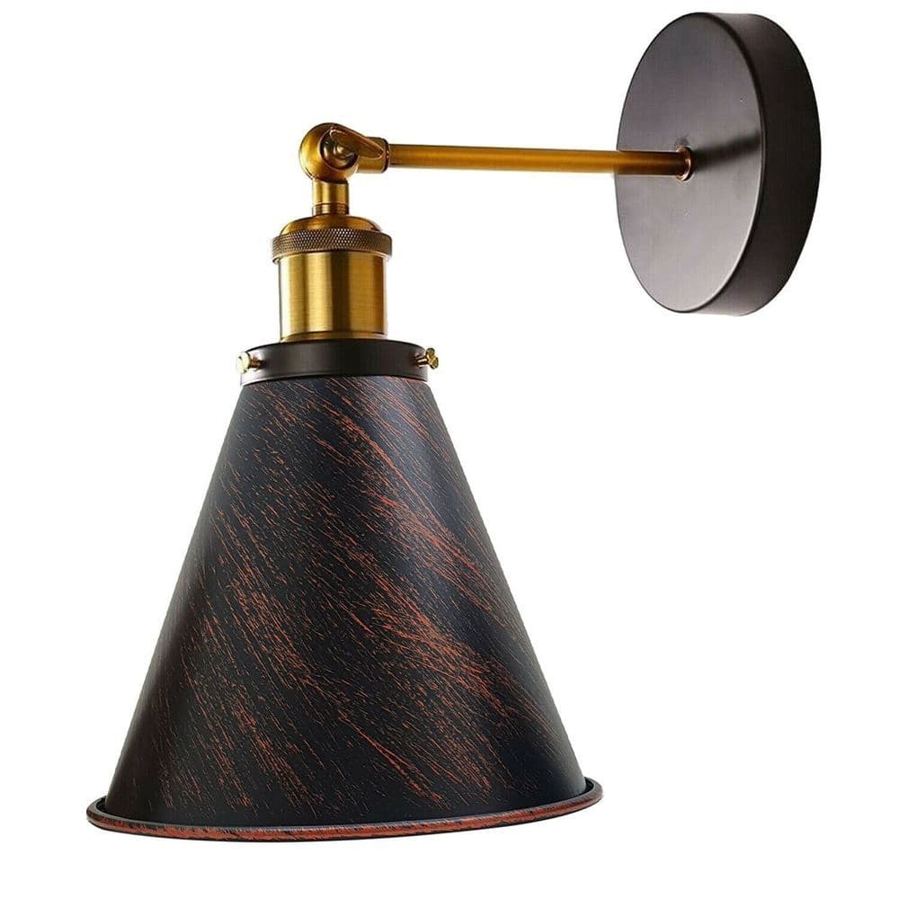 image-Vintage Industrial Wall Light Metal Cone Shape Shade Indoor Lighting For Kitchen, Living Room