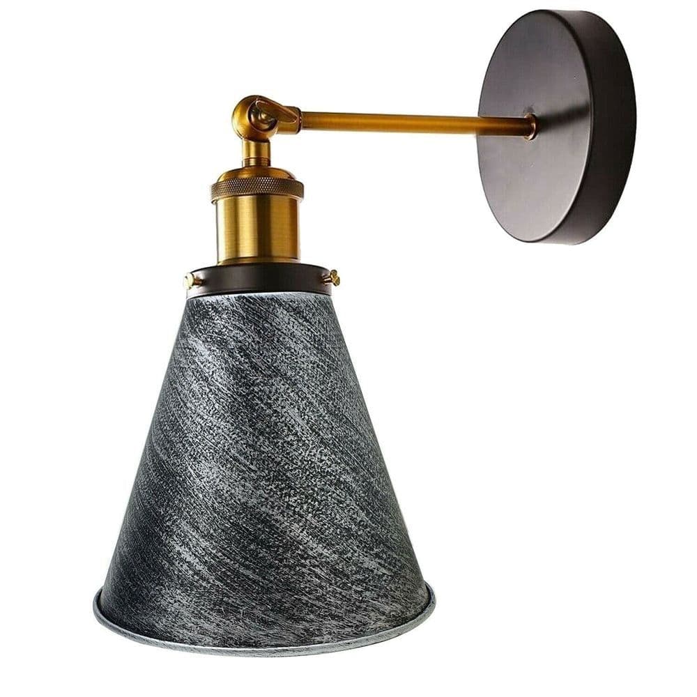 image-Vintage Industrial Wall Light Metal Cone Shape Shade Indoor Lighting For Kitchen, Living Room
