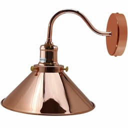 image-Retro Industrial Swan Neck Wall Light Indoor Sconce Metal Cone Shape Shade For Basement, Bedroom, Dining Room, Garage