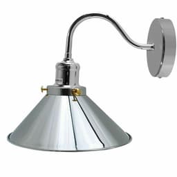 image-Retro Industrial Swan Neck Wall Light Indoor Sconce Metal Cone Shape Shade For Basement, Bedroom, Dining Room, Garage