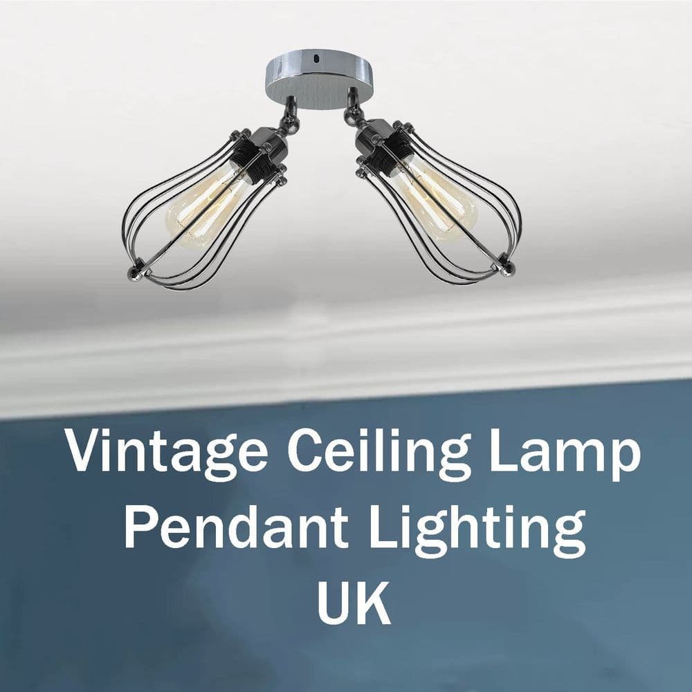 image-Modern Vintage Industrial Retro Loft Ceiling Lamp Shade Pendant Light UK