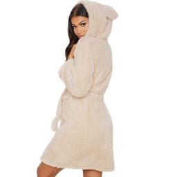 image-Winter Plush Robe - Stylish Knee-Length Comfort for Cosy Evenings