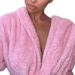 image-Winter Plush Robe - Stylish Knee-Length Comfort for Cosy Evenings