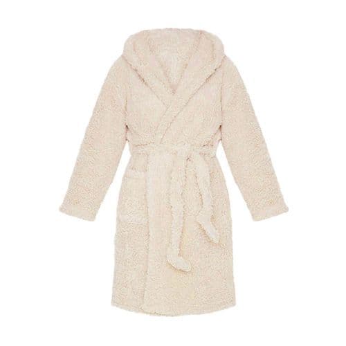 image-Winter Plush Robe - Stylish Knee-Length Comfort for Cosy Evenings