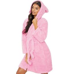 image-Winter Plush Robe - Stylish Knee-Length Comfort for Cosy Evenings