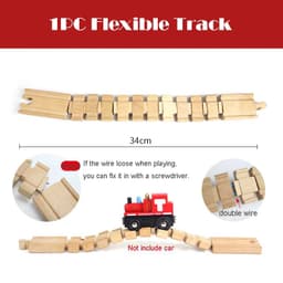 image-skxnier Wooden Railway Track - Educational 3D Assemble Train Toy