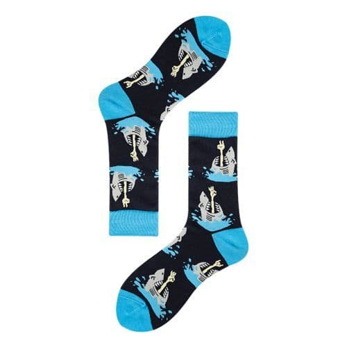 image-QinyeThree Funny Shark Socks - Casual Comfort for All Seasons