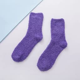 image-Fluffy Cotton Socks - Comfortable, Breathable Warmth - Casual Low Tube