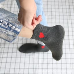 image-Cute Love Heart Print Casual Socks - Kawaii Comfort for All Seasons