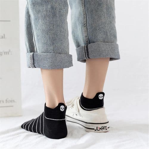 image-AnBnCn Cute Embroidered Panda Socks - Fun Novelty Casual Footwear