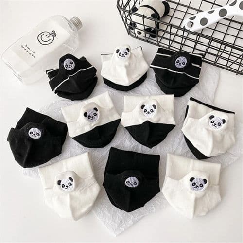 image-AnBnCn Cute Embroidered Panda Socks - Fun Novelty Casual Footwear