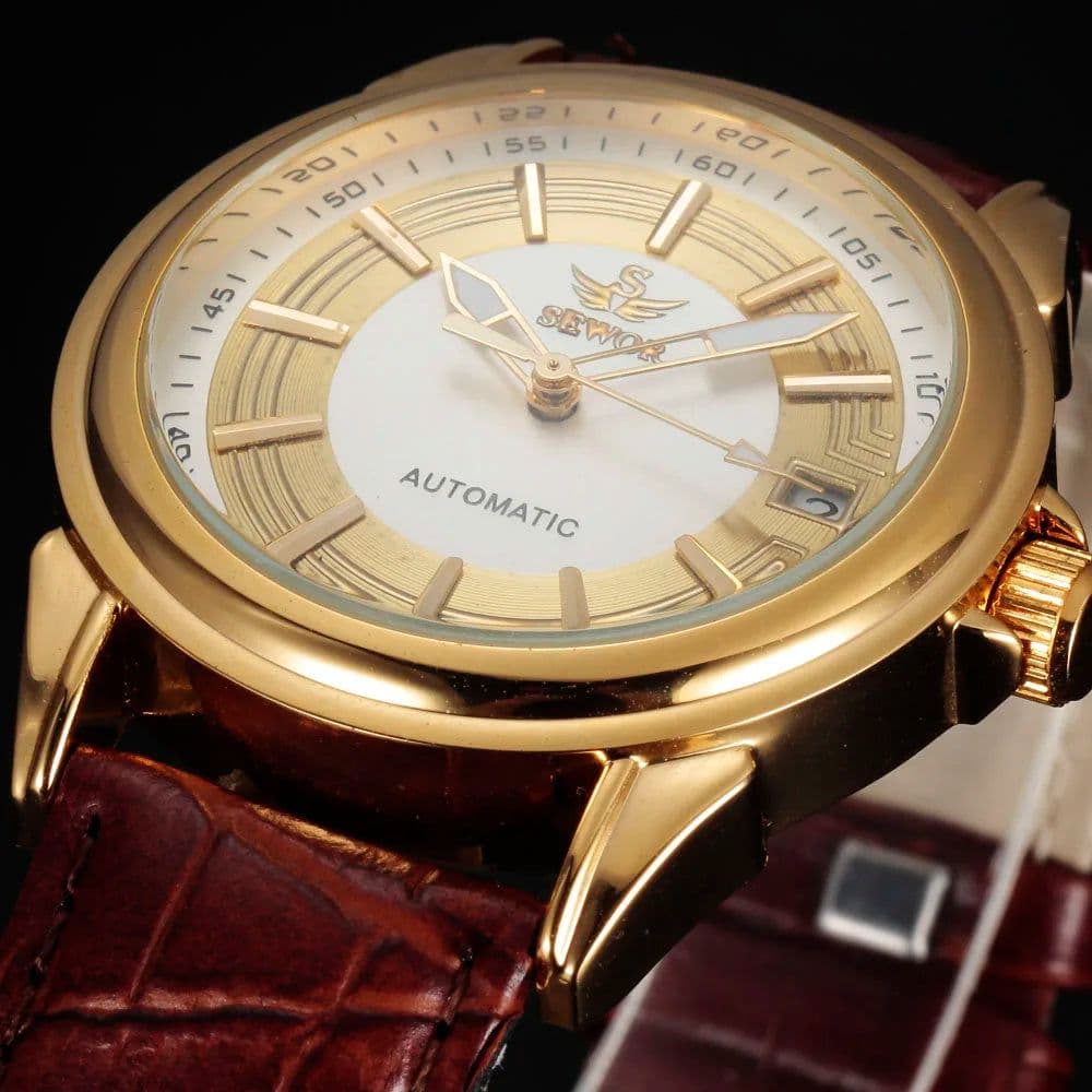 image-WOONUN Luxury Skeleton Automatic Mechanical Wristwatch for Business