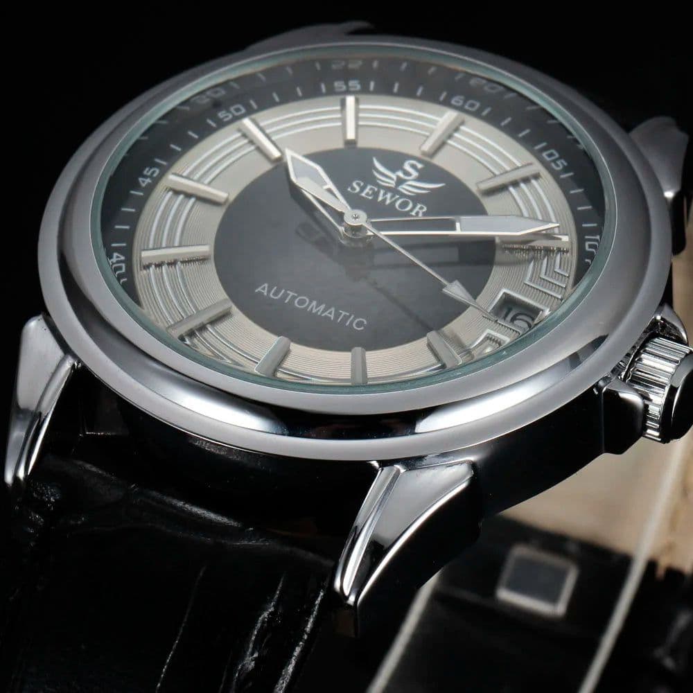 image-WOONUN Luxury Skeleton Automatic Mechanical Wristwatch for Business