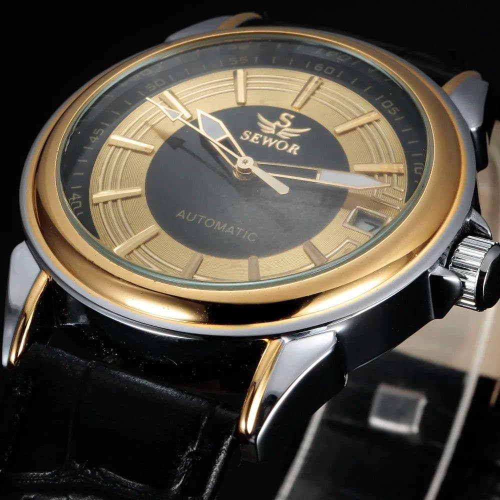 image-WOONUN Luxury Skeleton Automatic Mechanical Wristwatch for Business