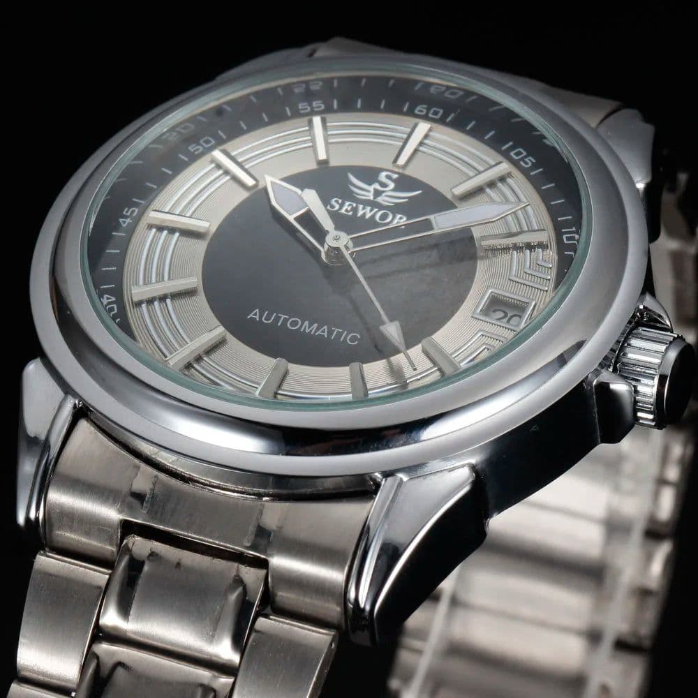 image-WOONUN Luxury Skeleton Automatic Mechanical Wristwatch for Business