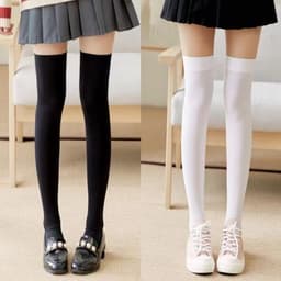 image-REGRTEDARLING Cotton Thigh High Socks for Casual Comfort - Long Stockings