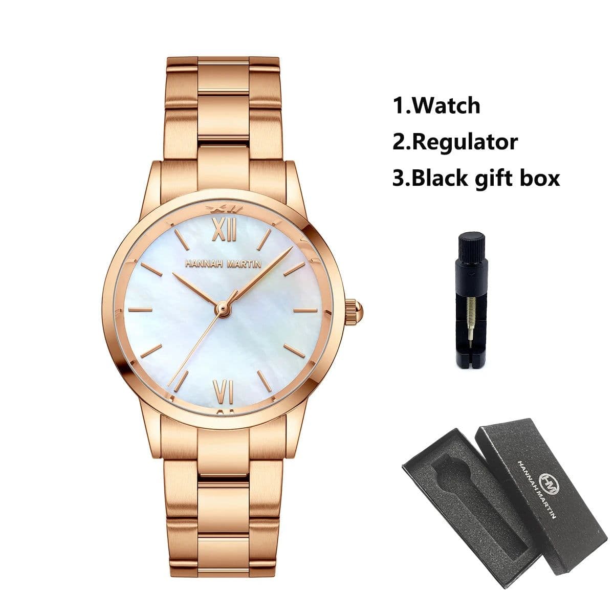 image-Hannah Martin Quartz Movement Watch - Elegant Design & Water Resistant