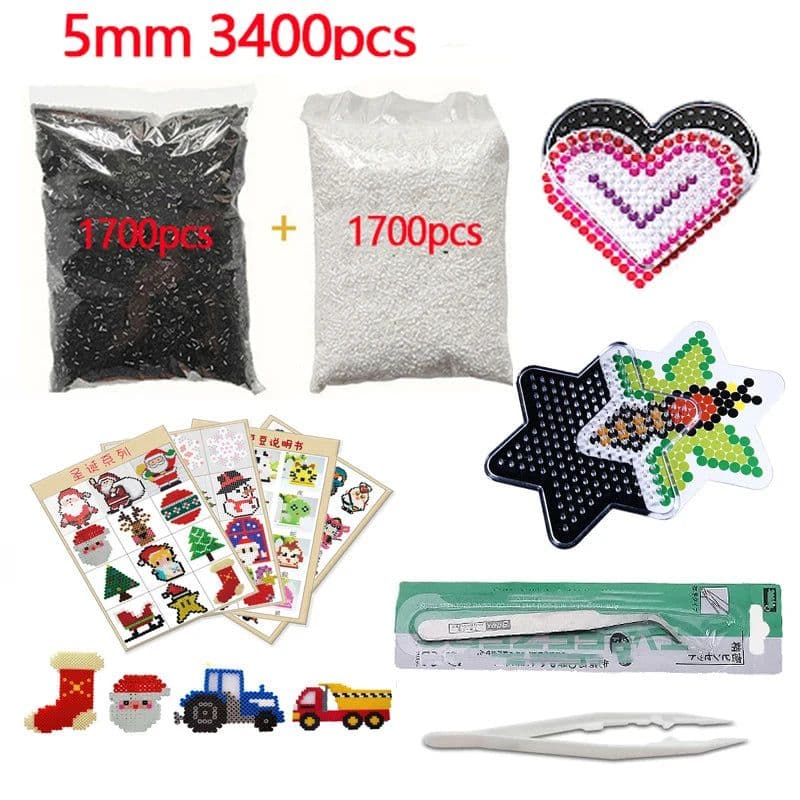 image-KTYSM 3D Puzzle Beads Set with Templates & Tweezers for Creative Fun