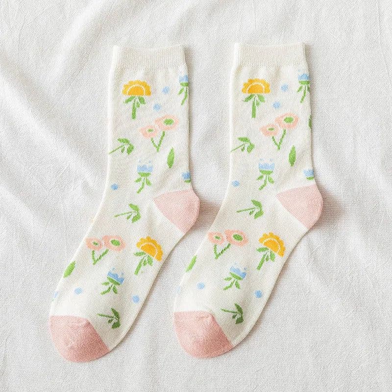 image-LPZBMHSOCK Floral Breathable Cotton Socks - Classic Casual Wear