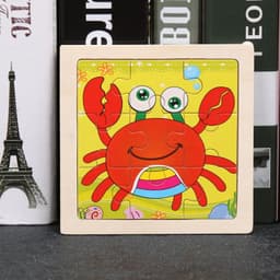 image-Small Wooden 3D Jigsaw Puzzle - Educational Toy for Kids