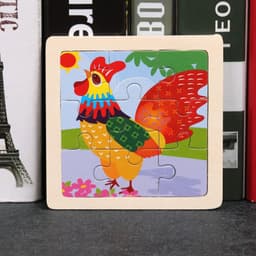 image-YunDuo BaBy Educational 3D Wooden Animal Puzzle for Children Age 3-6