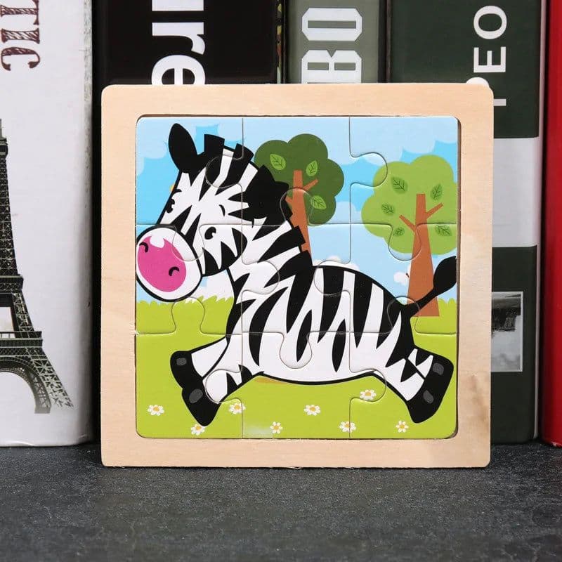 image-YunDuo BaBy Educational 3D Wooden Animal Puzzle for Children Age 3-6