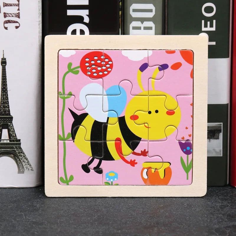 image-YunDuo BaBy Educational 3D Wooden Animal Puzzle for Children Age 3-6
