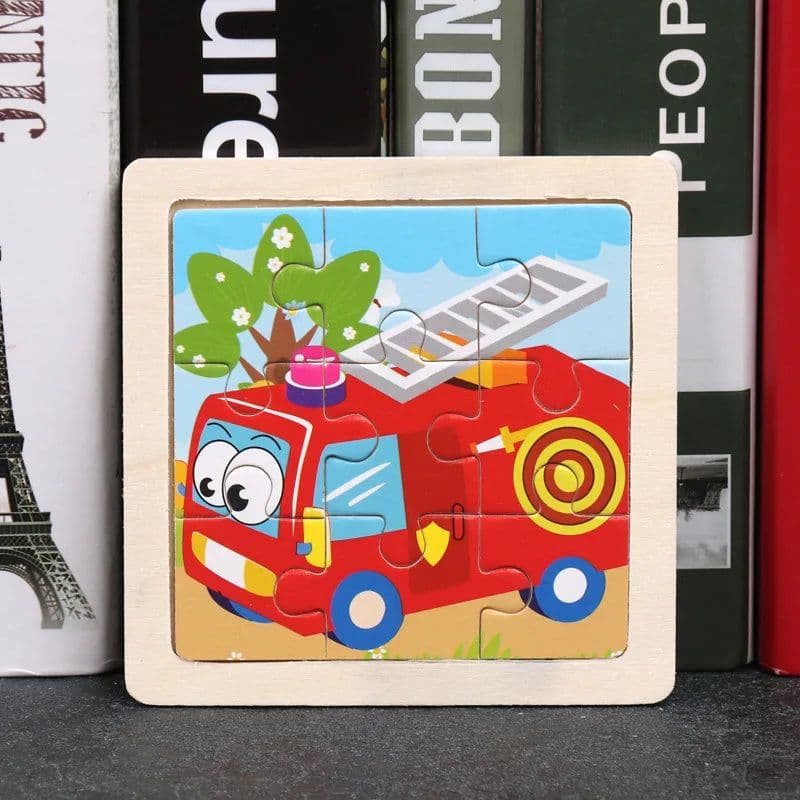 image-YunDuo BaBy Educational 3D Wooden Animal Puzzle for Children Age 3-6