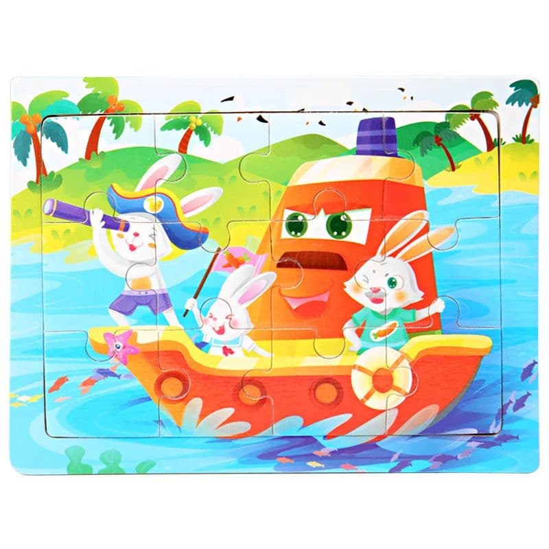 image-skxnier Wooden 3D Jigsaw Puzzle Toy for Kids - Educational Animal Game