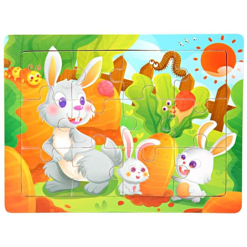 image-skxnier Wooden 3D Jigsaw Puzzle Toy for Kids - Educational Animal Game